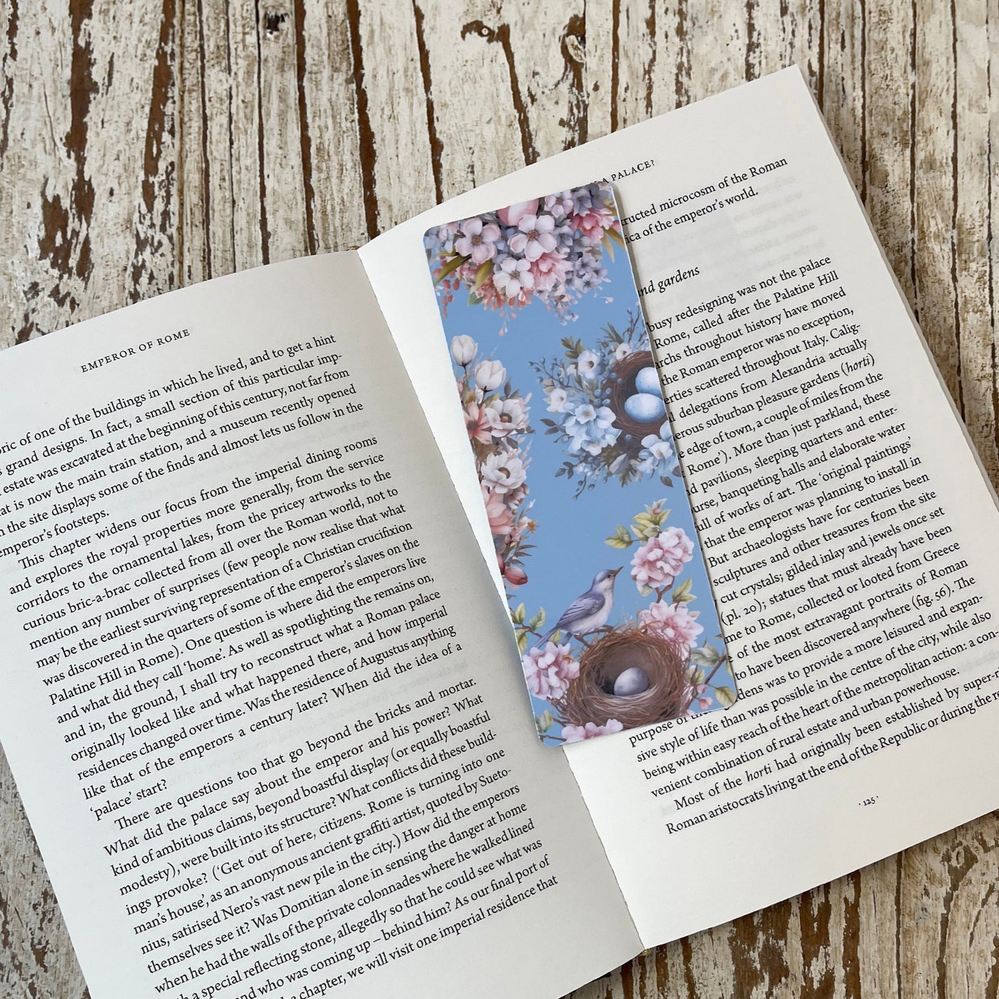 Spring Blue Bird classic bookmark, laminated bookmark, jane gera art, artbujostickers.com