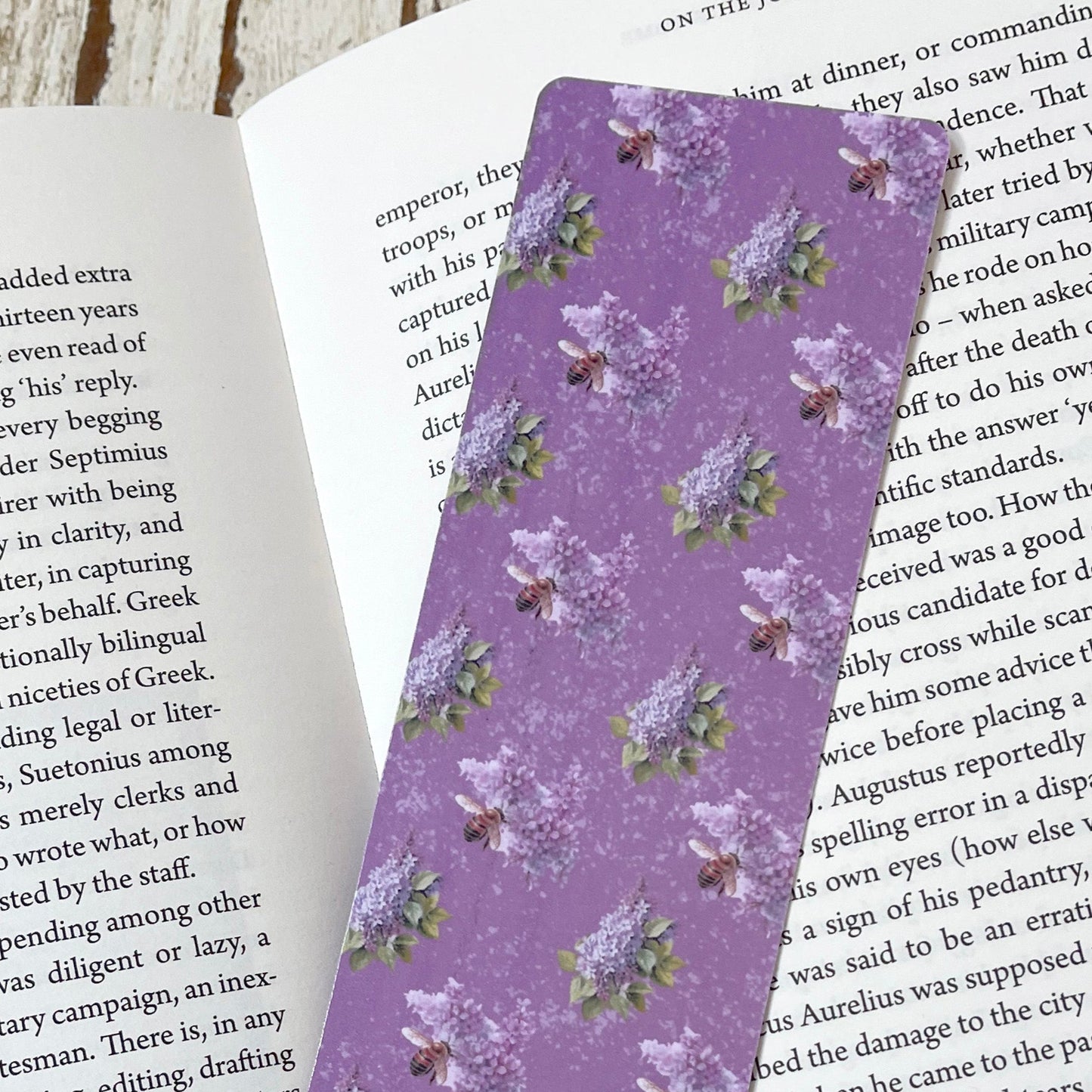 Lilac Flowers classic bookmark Floral laminated bookmark, jane gera art, artbujostickers.com