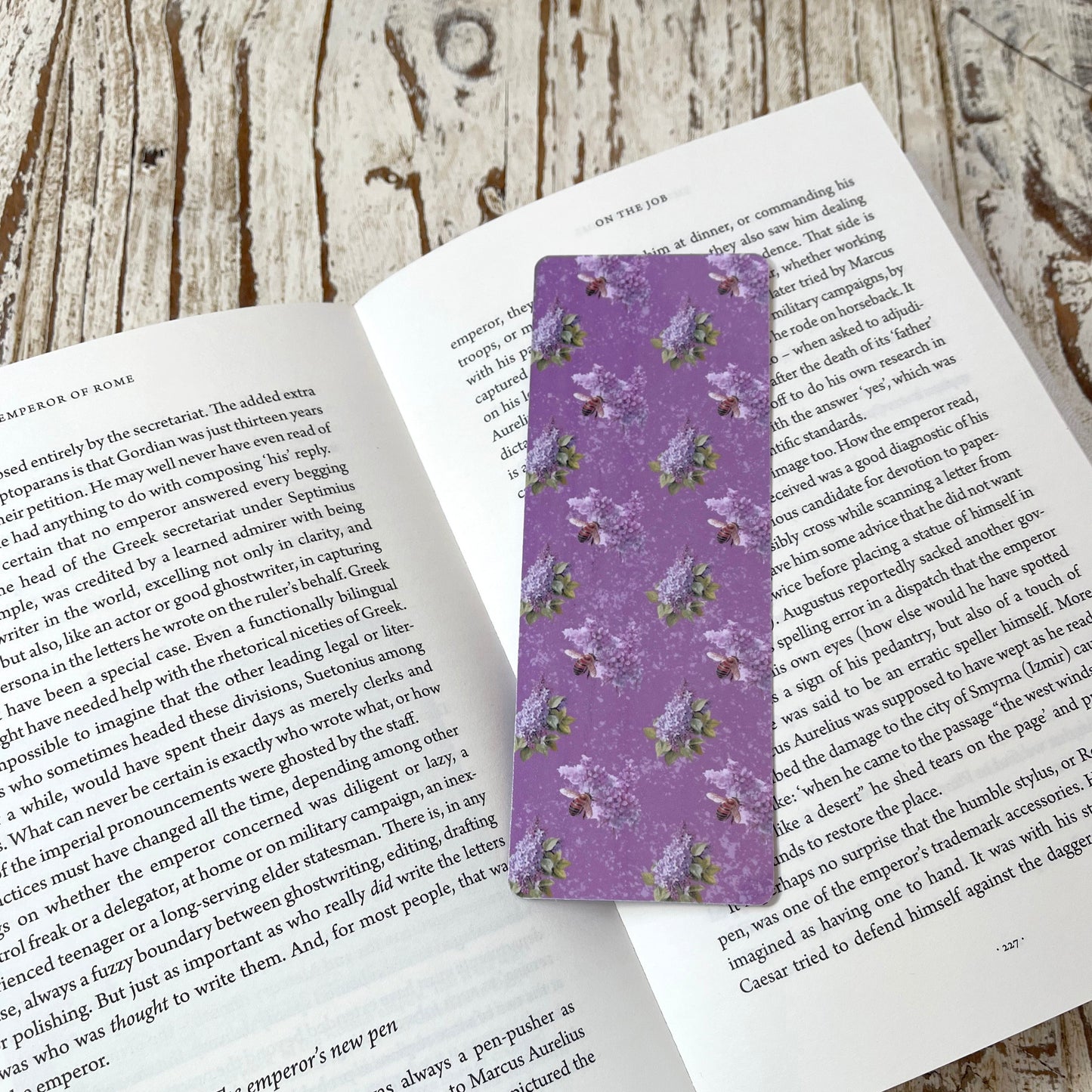 Lilac Flowers classic bookmark Floral laminated bookmark, jane gera art, artbujostickers.com