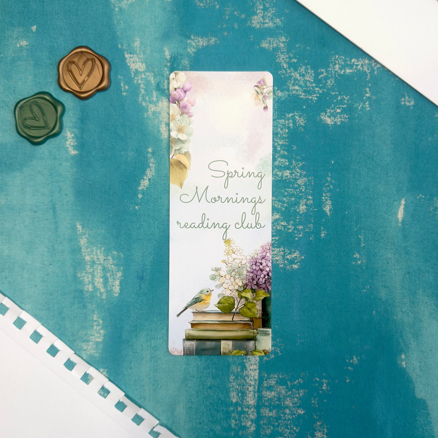 Spring Mornings Reading Club Floral Bookmark