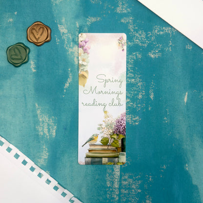 Spring Mornings Reading Club Floral Bookmark