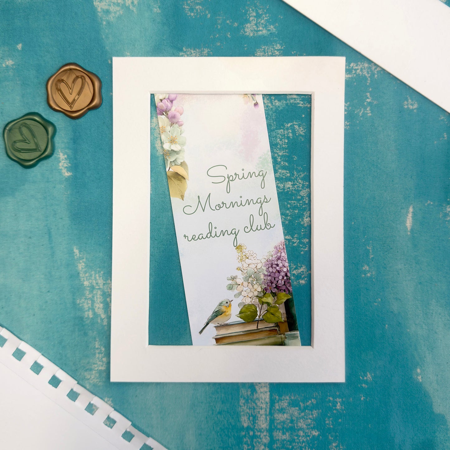 Spring Mornings Reading Club Floral Bookmark