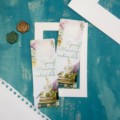 Spring Mornings Reading Club Floral Bookmark