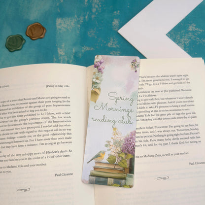 Spring Mornings Reading Club Floral Bookmark