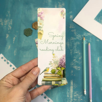 Spring Mornings Reading Club Floral Bookmark
