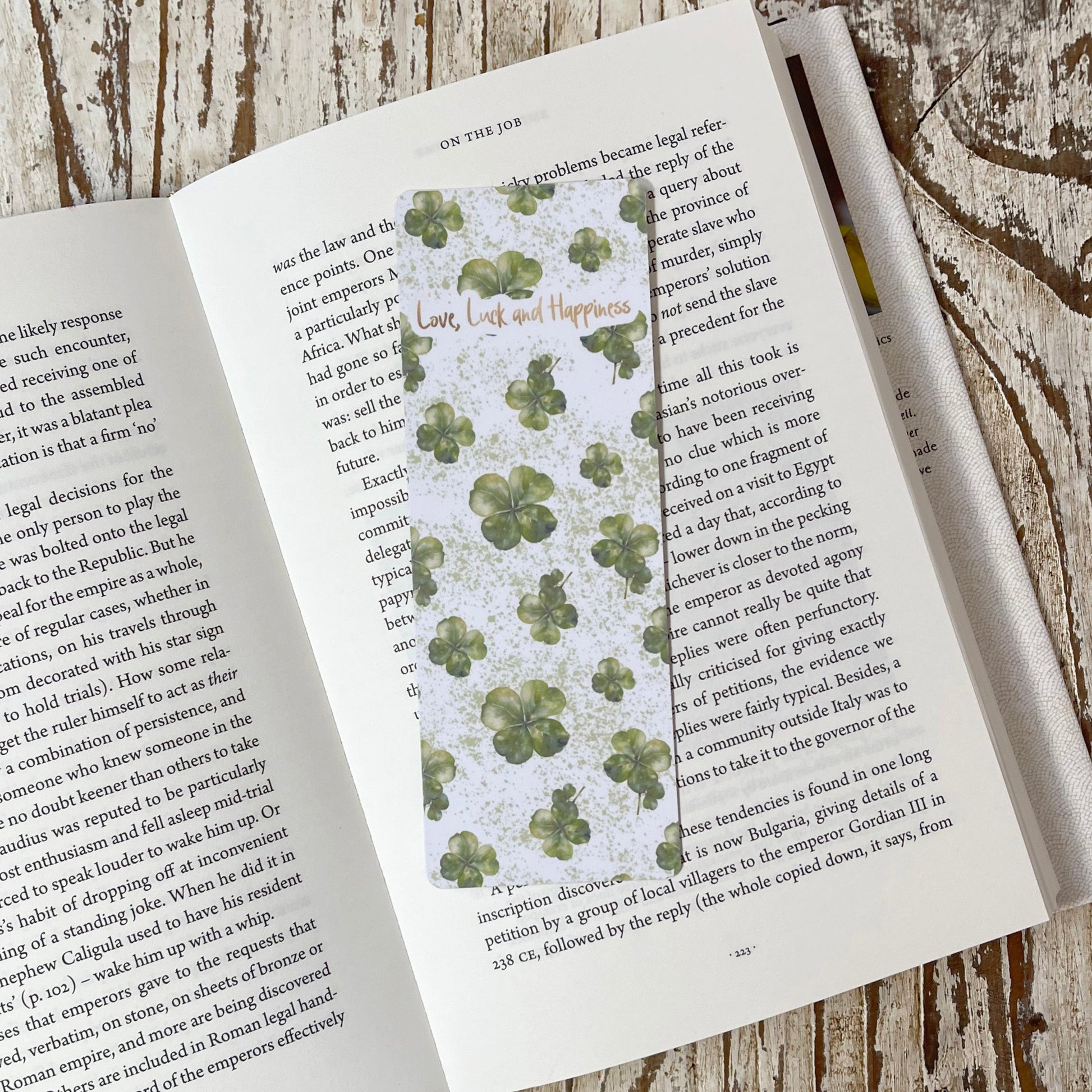 Love, Luck and Happiness classic bookmark