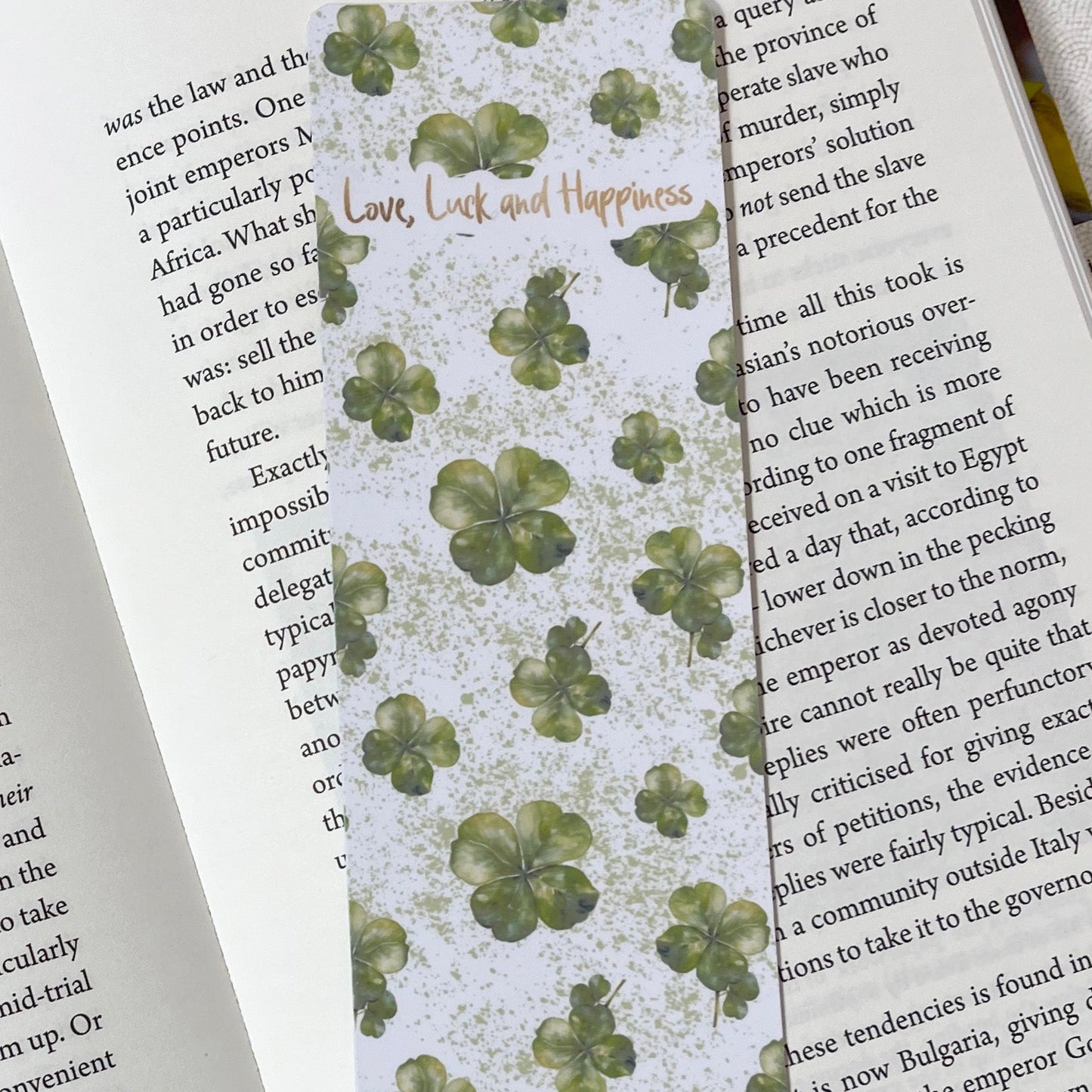 Love, Luck and Happiness classic bookmark