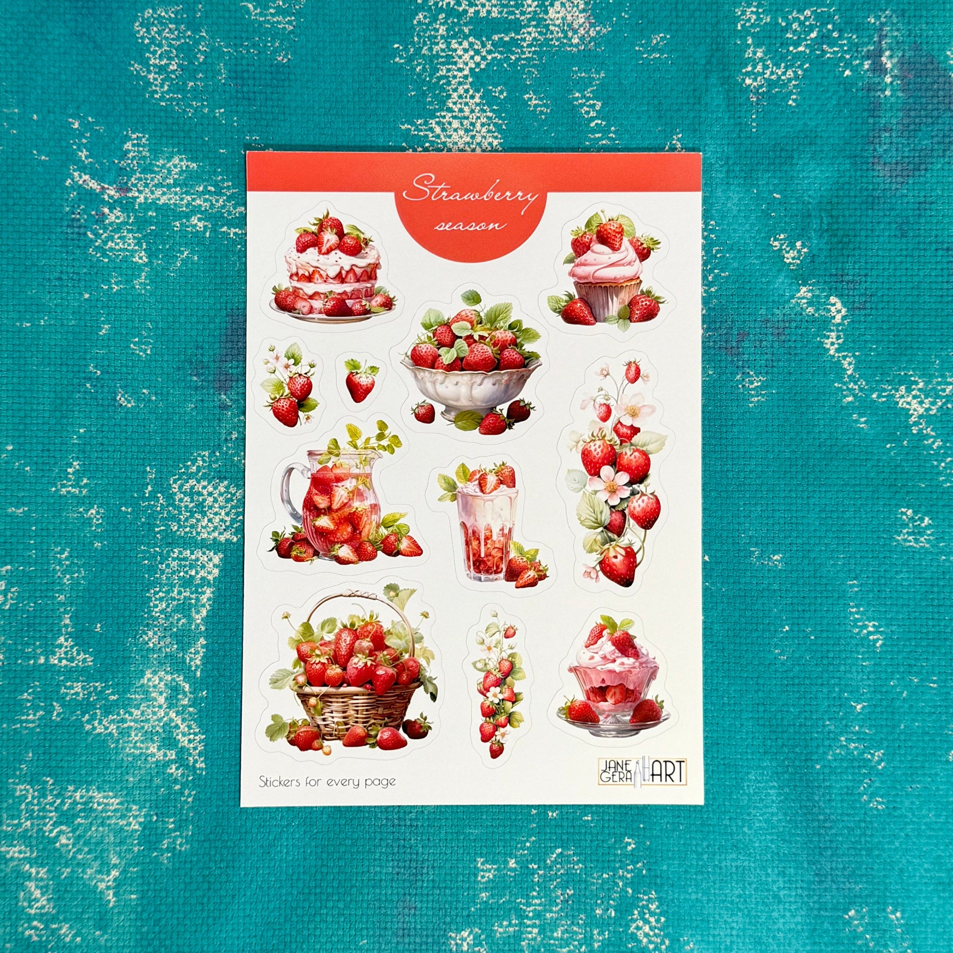 Strawberry Season planner stickers, summer stickers