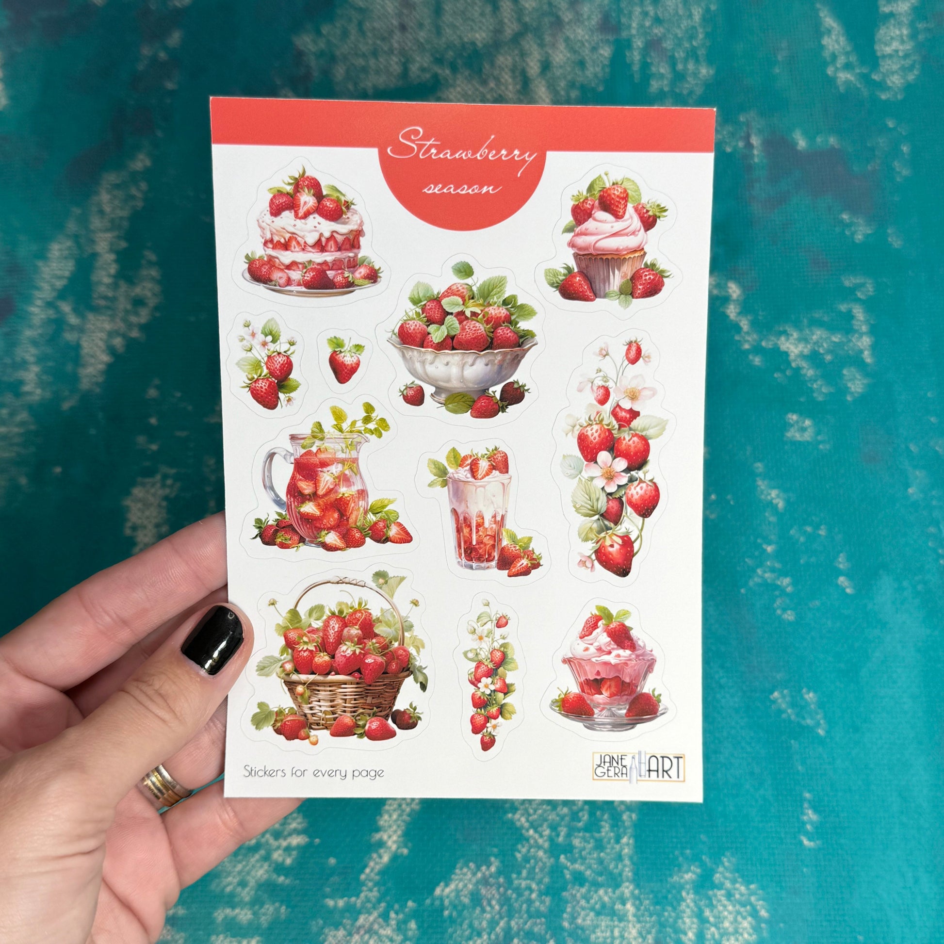 Strawberry Season planner stickers, summer stickers