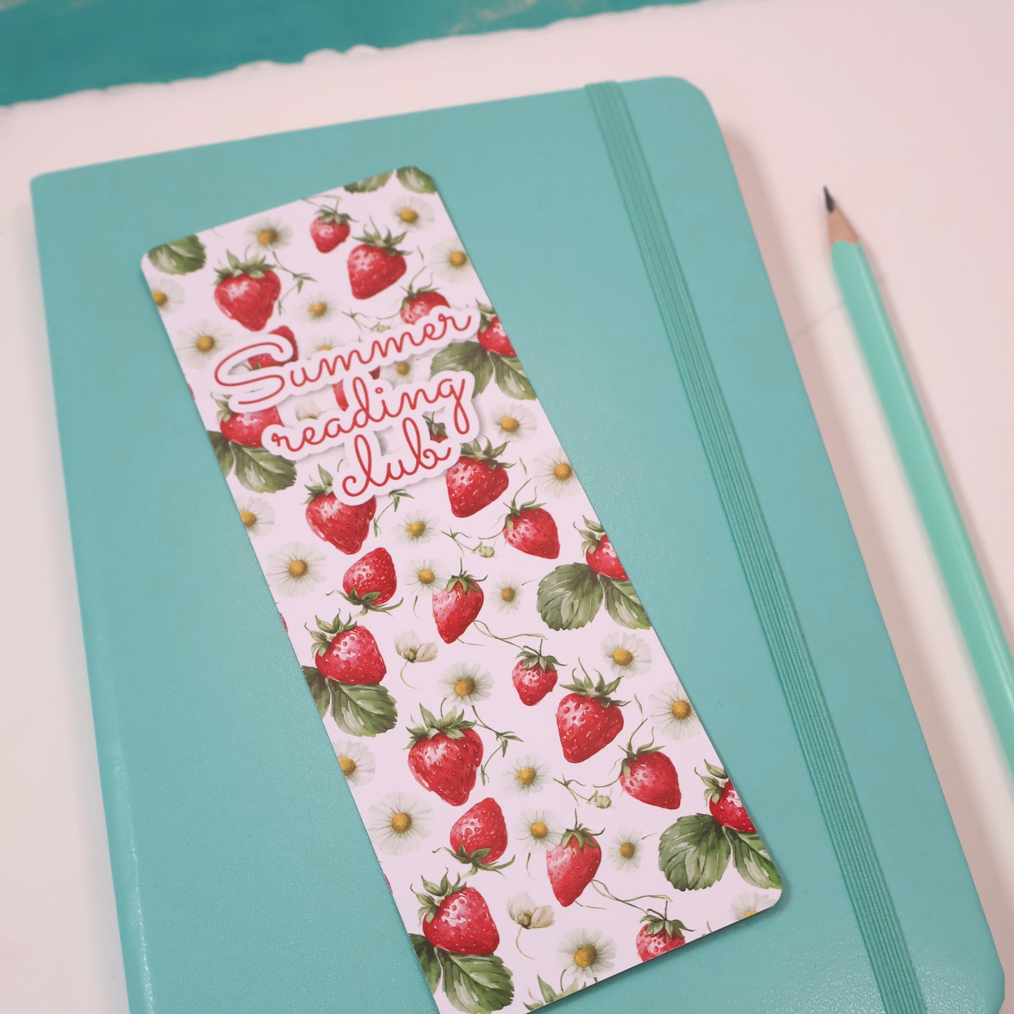 Summer Reading Club Strawberry Pattern Bookmark