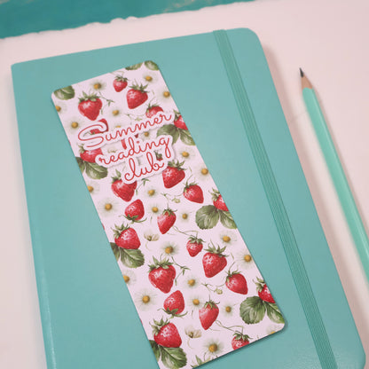 Summer Reading Club Strawberry Pattern Bookmark