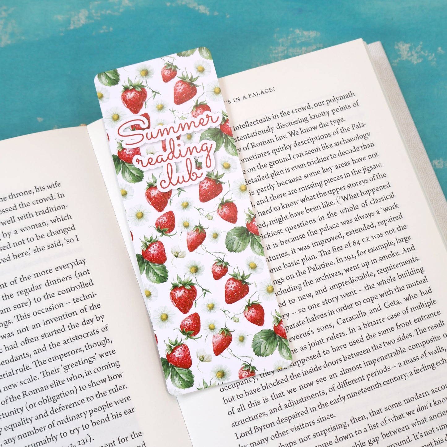 Summer Reading Club Strawberry Pattern Bookmark