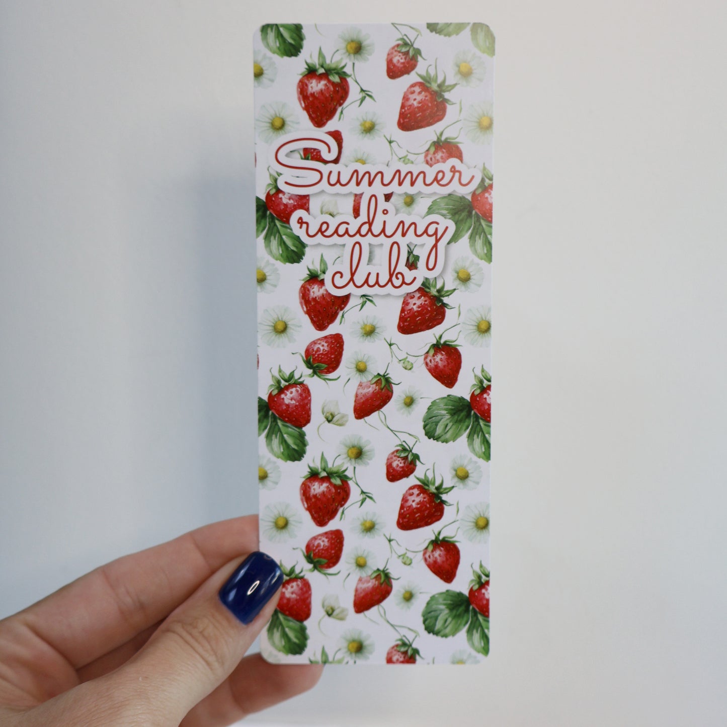 Summer Reading Club Strawberry Pattern Bookmark