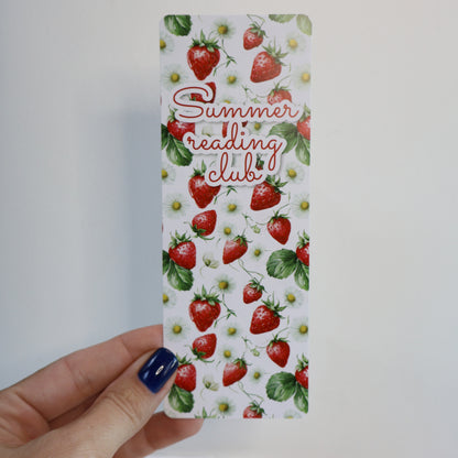 Summer Reading Club Strawberry Pattern Bookmark