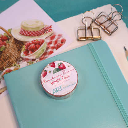 Strawberry Picnic Washi Tape 15 mm Summer Fruit Washi Tape