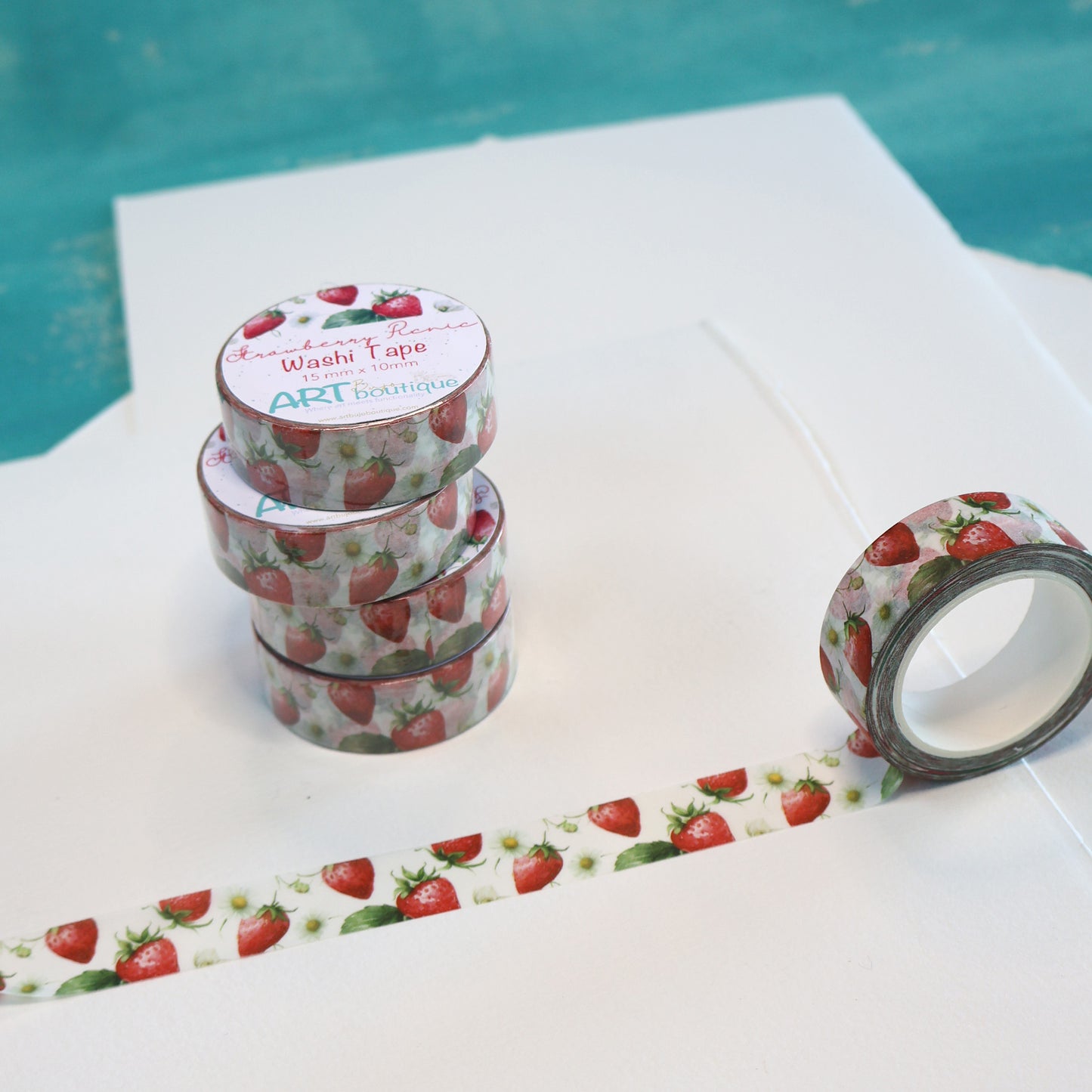 Strawberry Picnic Washi Tape 15 mm Summer Fruit Washi Tape