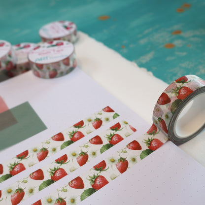 Strawberry Picnic Washi Tape 15 mm Summer Fruit Washi Tape