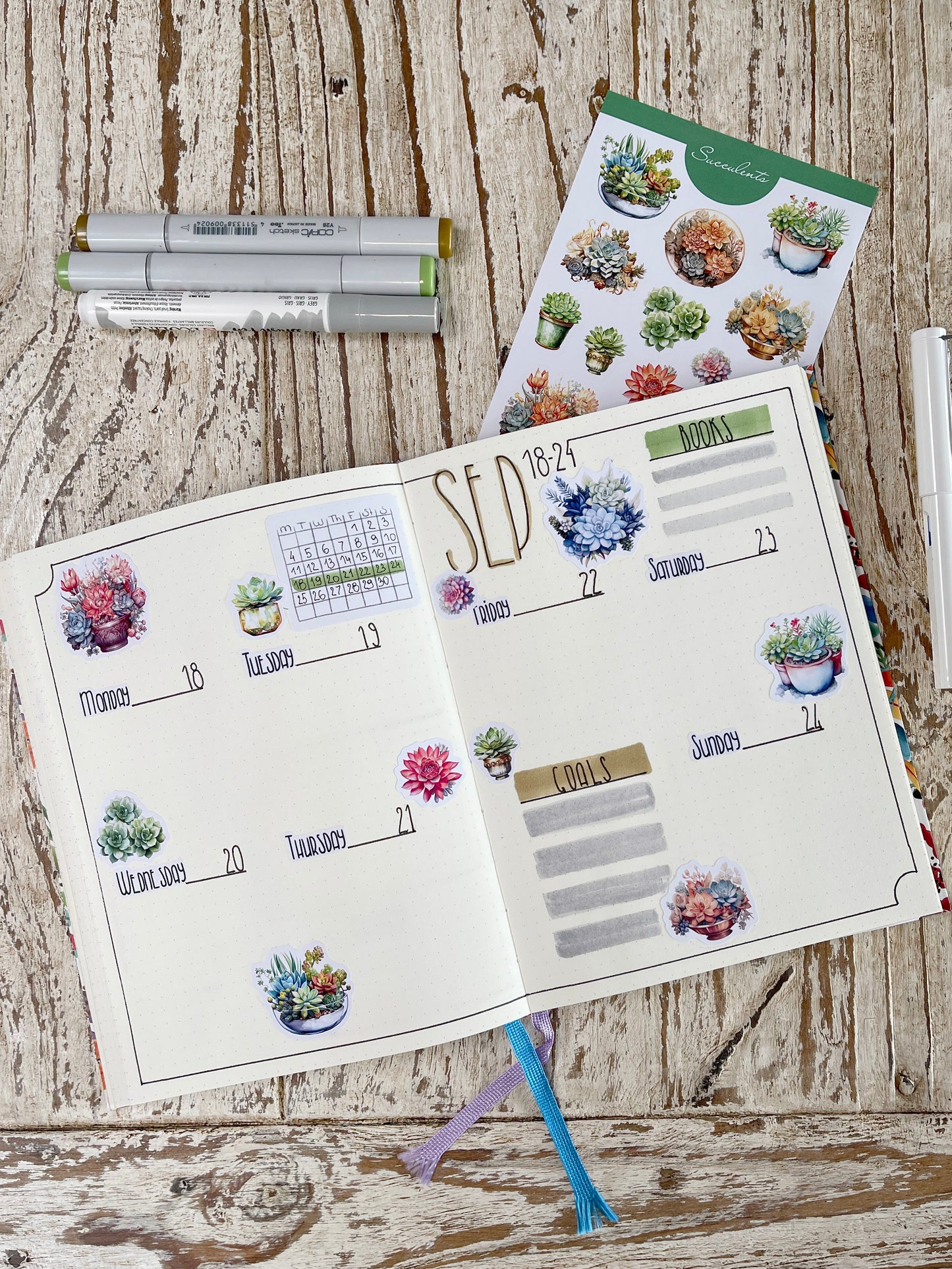 Succulent stickers House plants planner sticker set