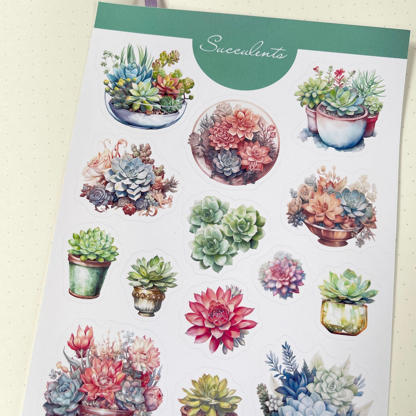 Succulente stickers Kamerplanten planner stickerset