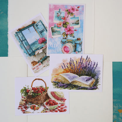 Strawberry Picnic Summer Art Greeting Card