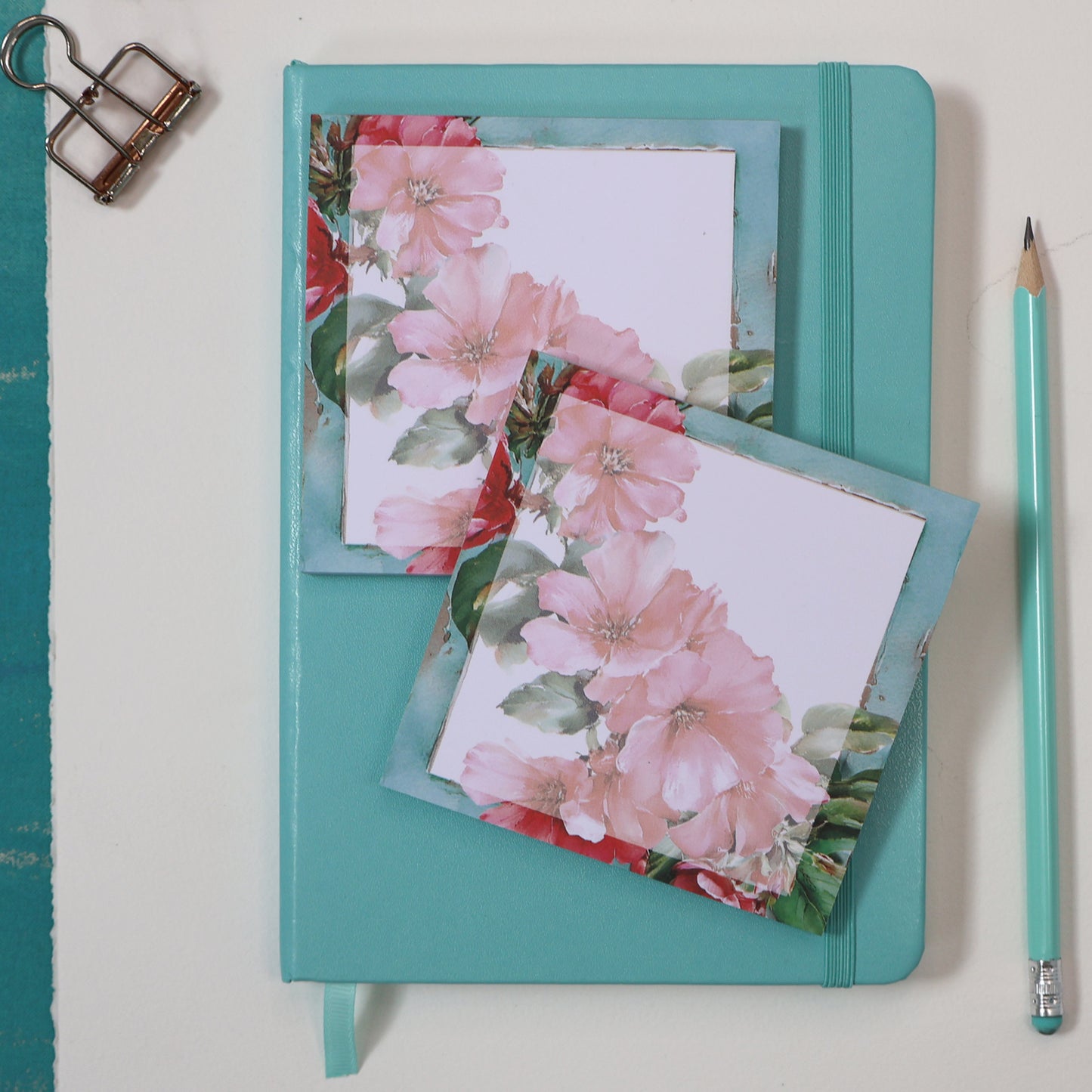 Summer Journals Square Notepad – 10x10 cm Floral Summer Stationery