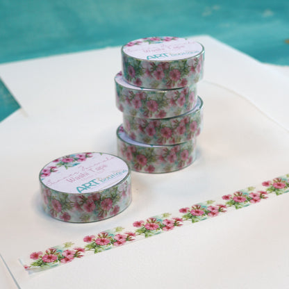 Phlox Flowers Pattern Washi Tape 15mm Floral Summer Washi Tape