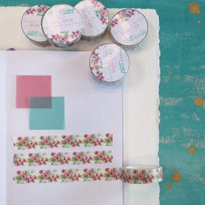 Phlox Flowers Pattern Washi Tape 15mm Floral Summer Washi Tape