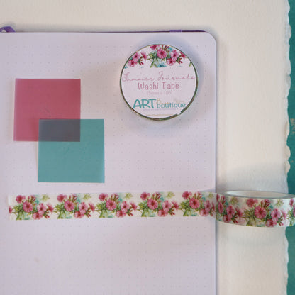 Phlox Flowers Pattern Washi Tape 15mm Floral Summer Washi Tape