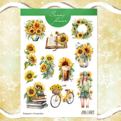 Zonnebloemen bujo stickervel