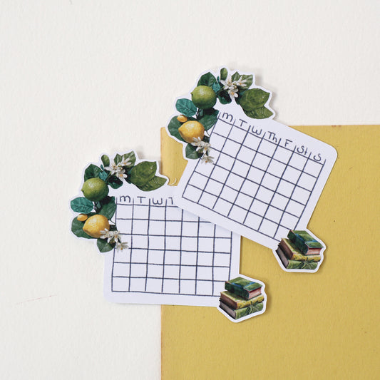 Sunlit Grove Blank Calendar Stickers Summer Planner Essentials