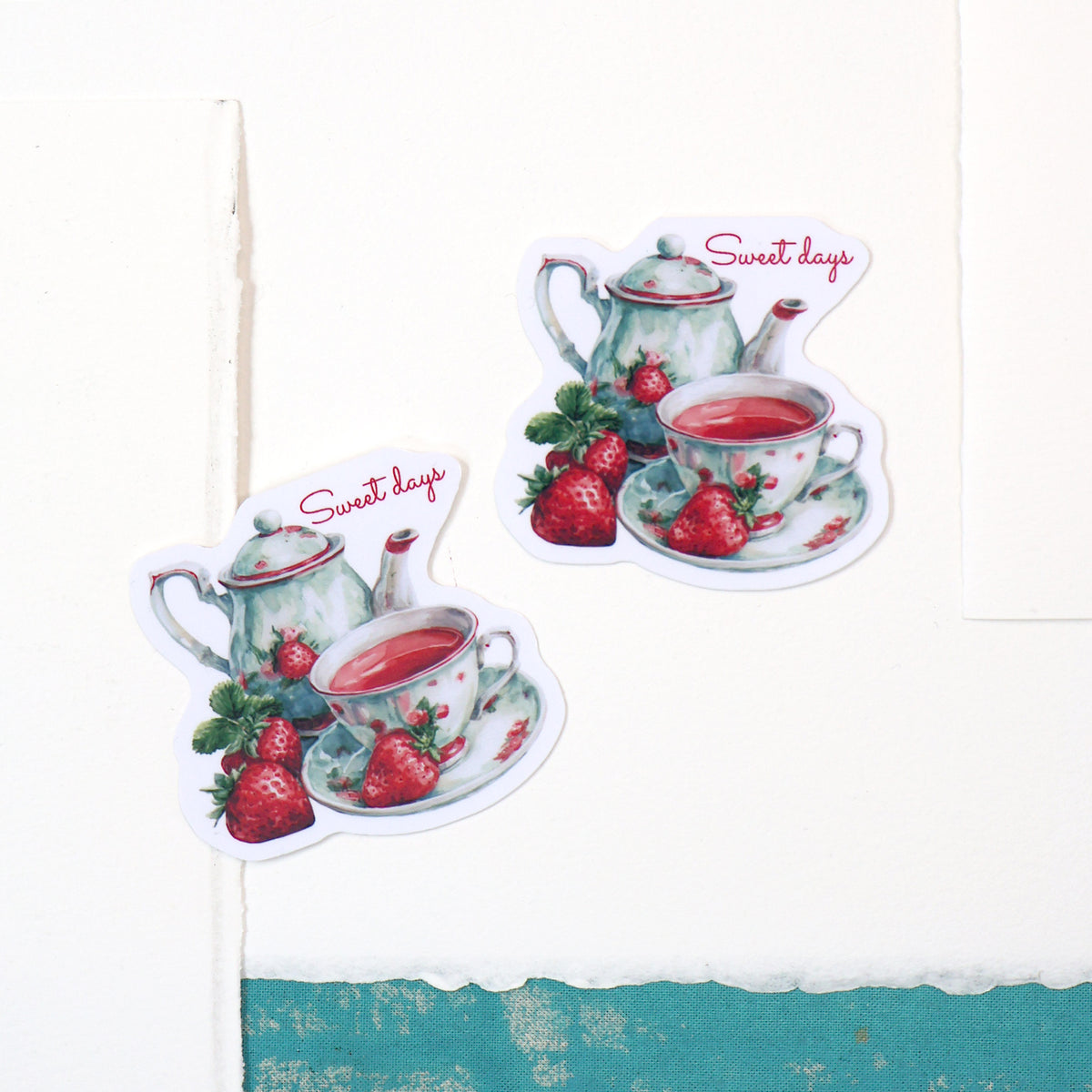 Strawberry Tea Summer Vinyl Sticker