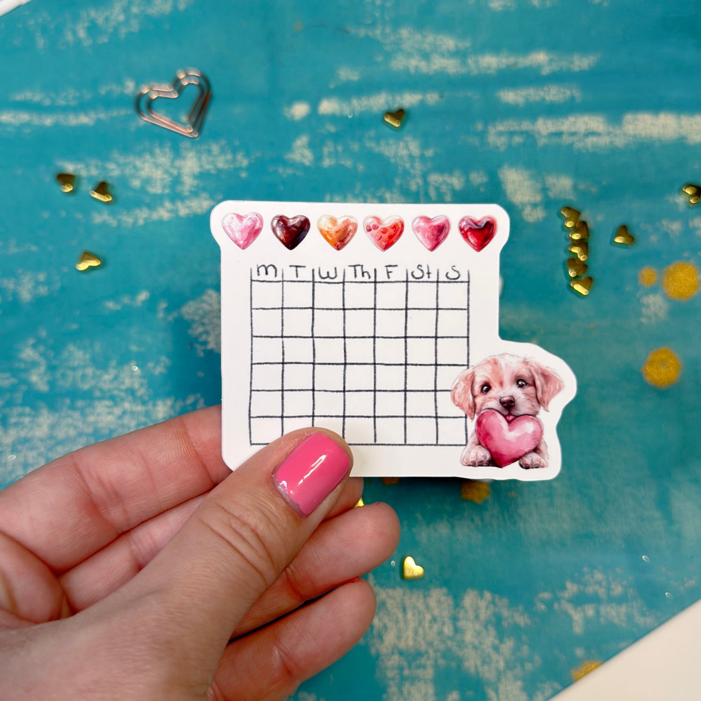 Sweethearts Mini Blank Calendar Stickers Set of 2