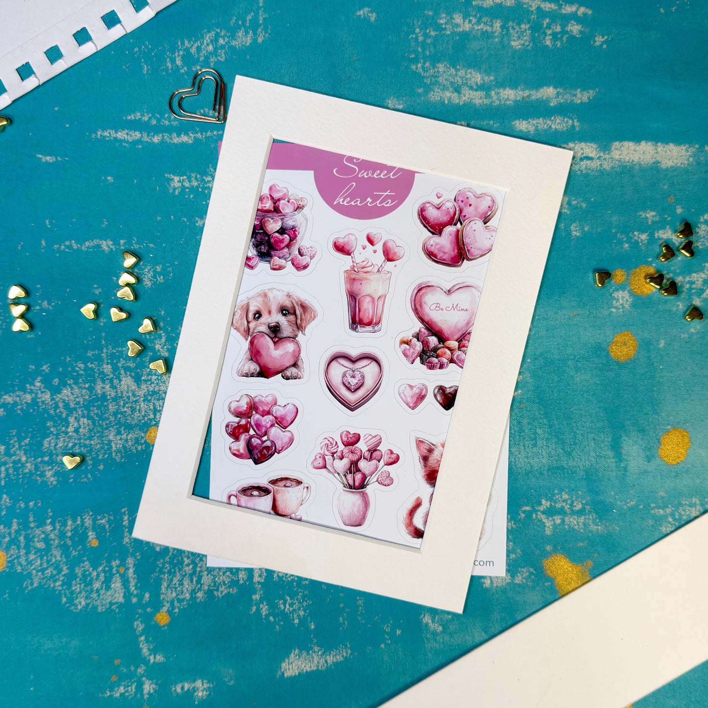 Sweethearts Decorative Sticker Sheet Cozy and Sweet Valentine's Day Stickers