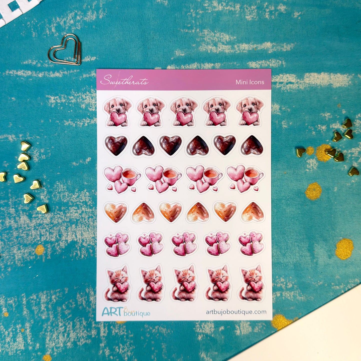 Sweethearts Mini Icons Stickers Valentine's Day Planner Icons