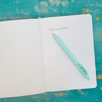 Macaron Colored Motivational Pens - Pastel Ballpoint Pens with Uplifting Quotes, Black Ink