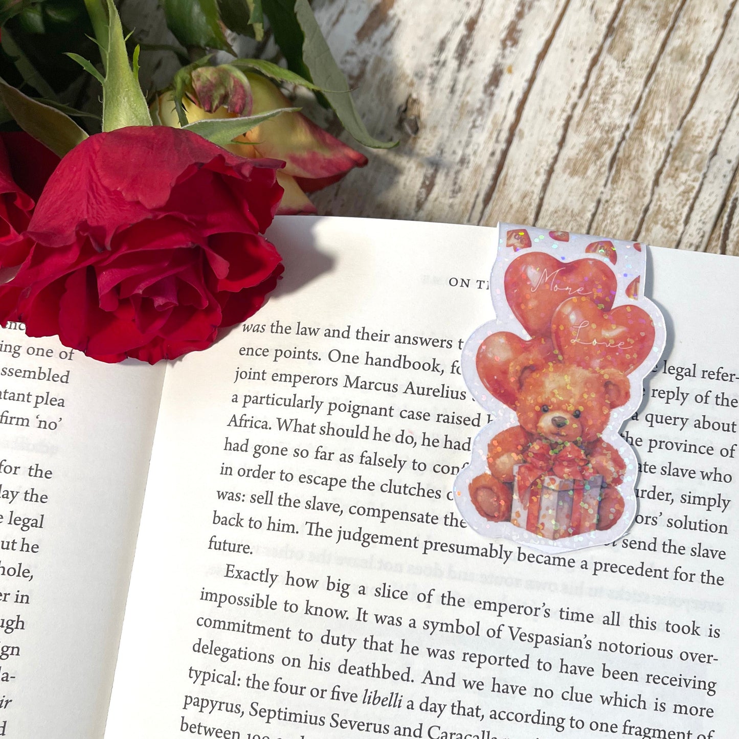 Teddy Bear magnetic bookmark Valentine's Day bookmark