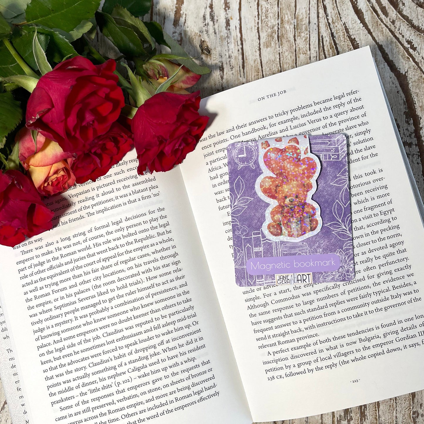 Teddy Bear magnetic bookmark Valentine's Day bookmark