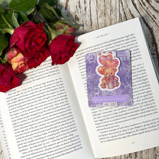 Teddy Bear magnetic bookmark Valentine's Day bookmark