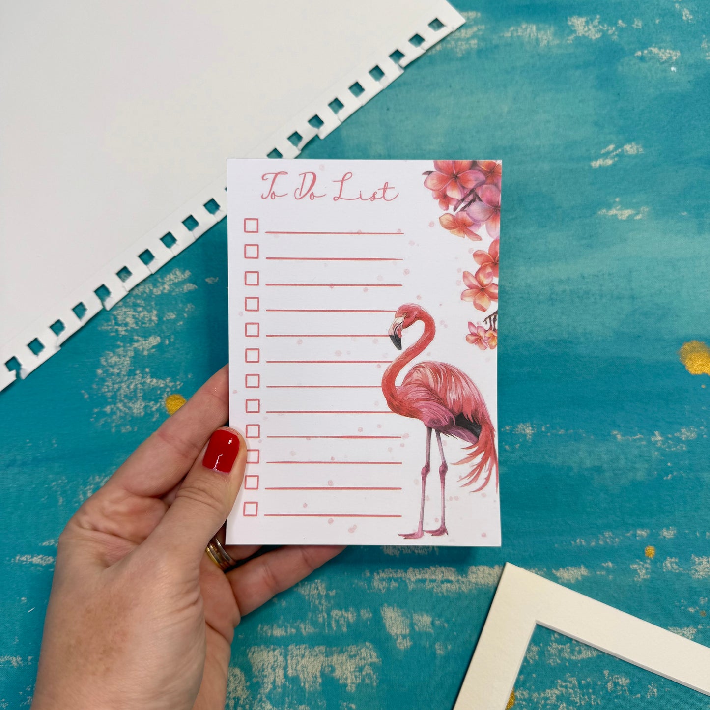 Pink Flamingo To-Do list A6 Notepad – Aesthetic Stationery for Journaling, Planning