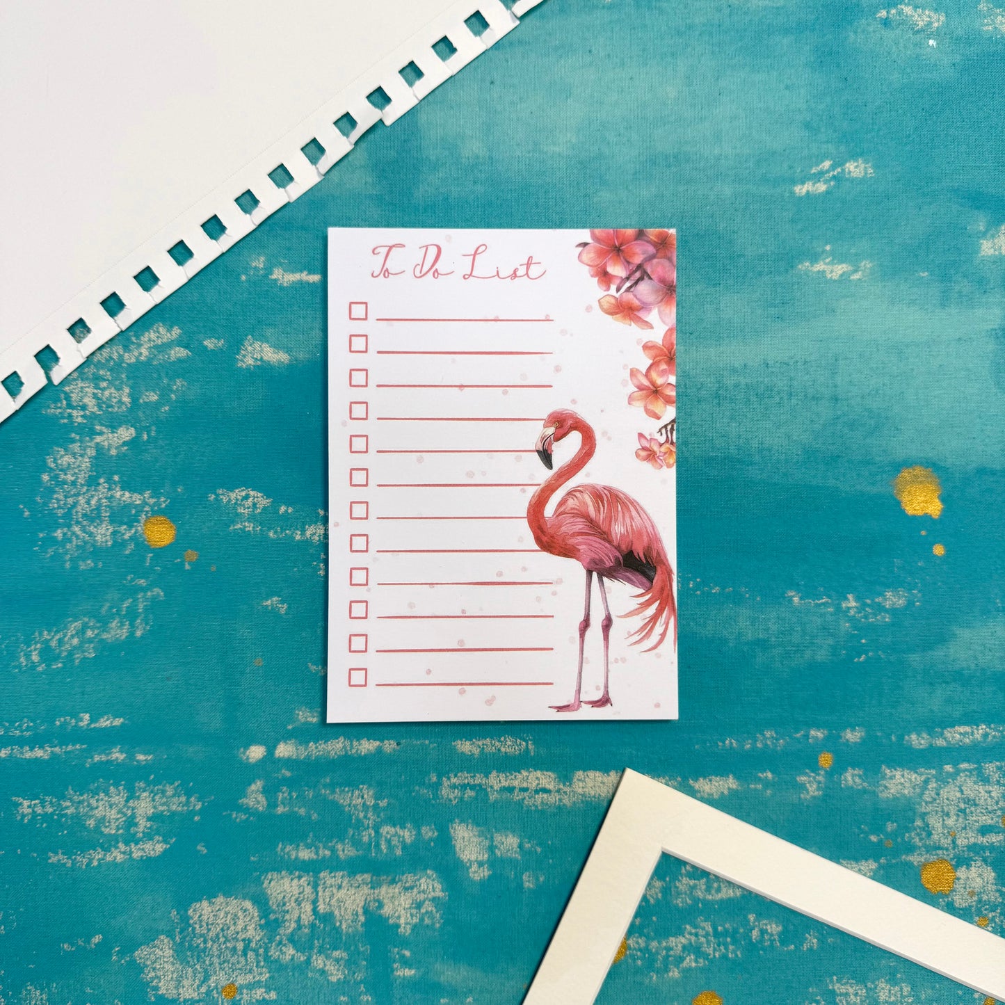 Pink Flamingo To-Do list A6 Notepad – Aesthetic Stationery for Journaling, Planning