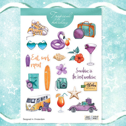 Tropical island planner stickers