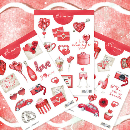 Valentijnsdag bujo sticker set