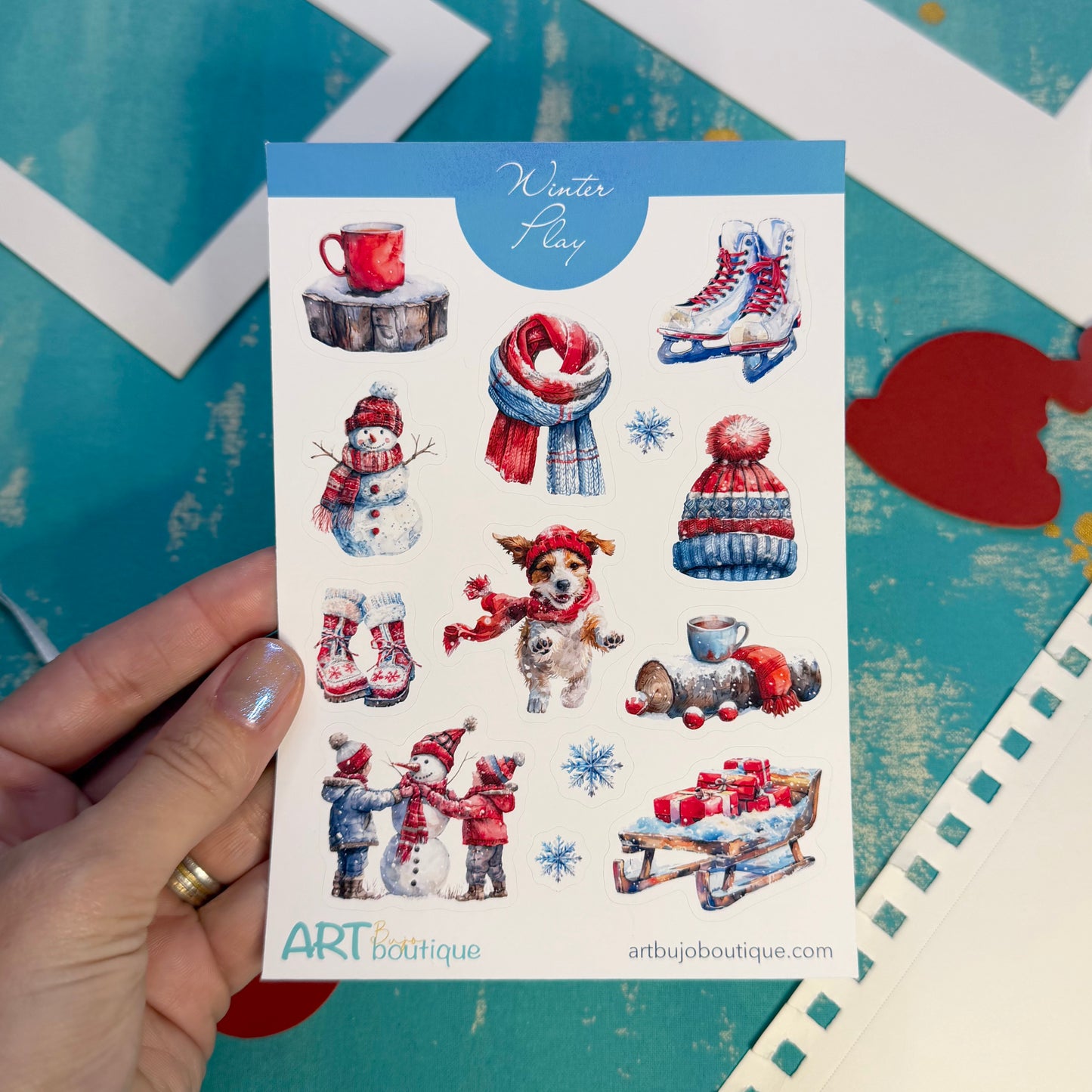 Winter Play Decorative Sticker Sheet
