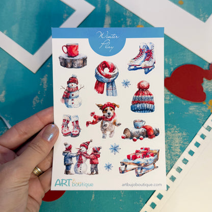 Winter Play Decorative Sticker Sheet