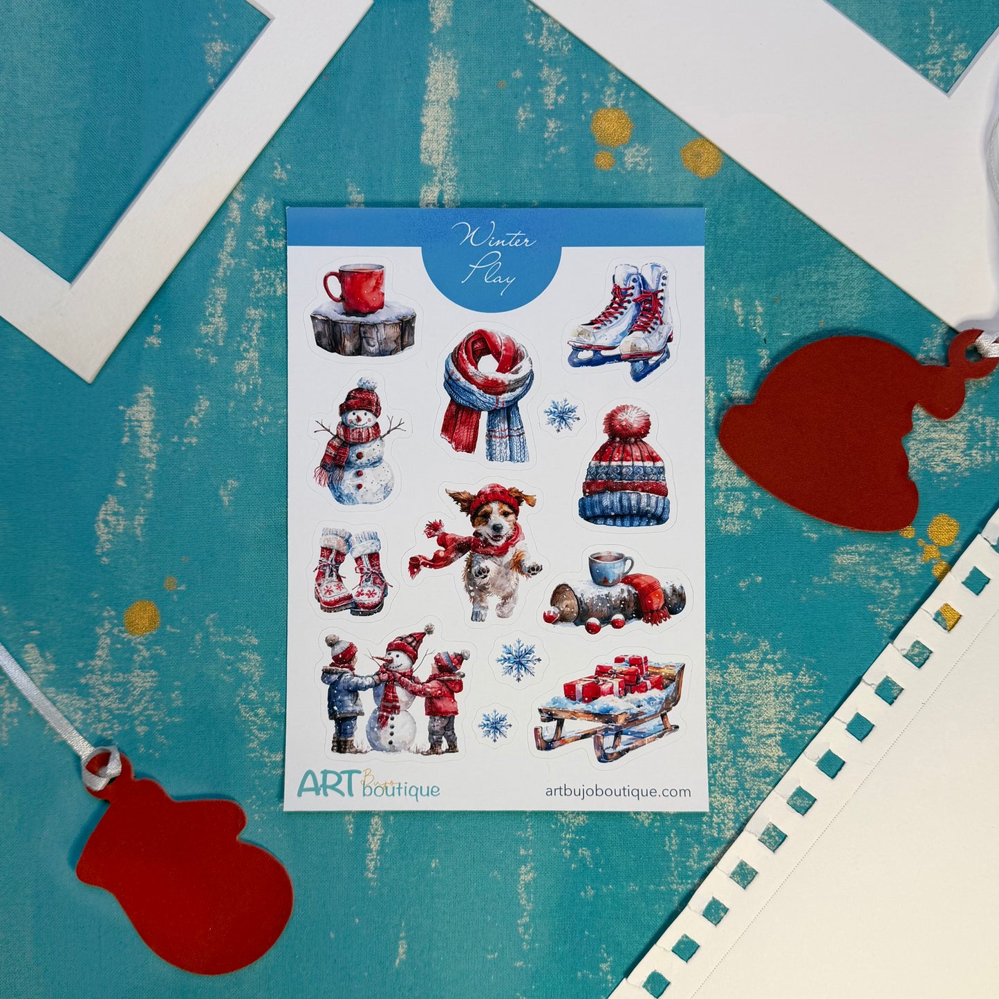 Winter Play Decorative Sticker Sheet