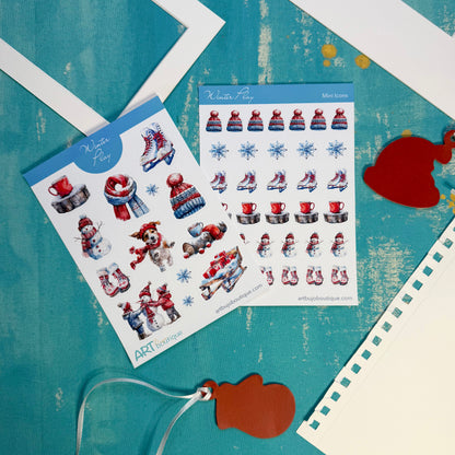 Winter Play Planner Decorative Set - Stickers, Washi & Vinyls for Fall Journaling