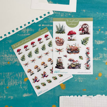 Woodland Whimsy Planner Decorative Set - Stickers, Washi & Vinyls for Fall Journaling