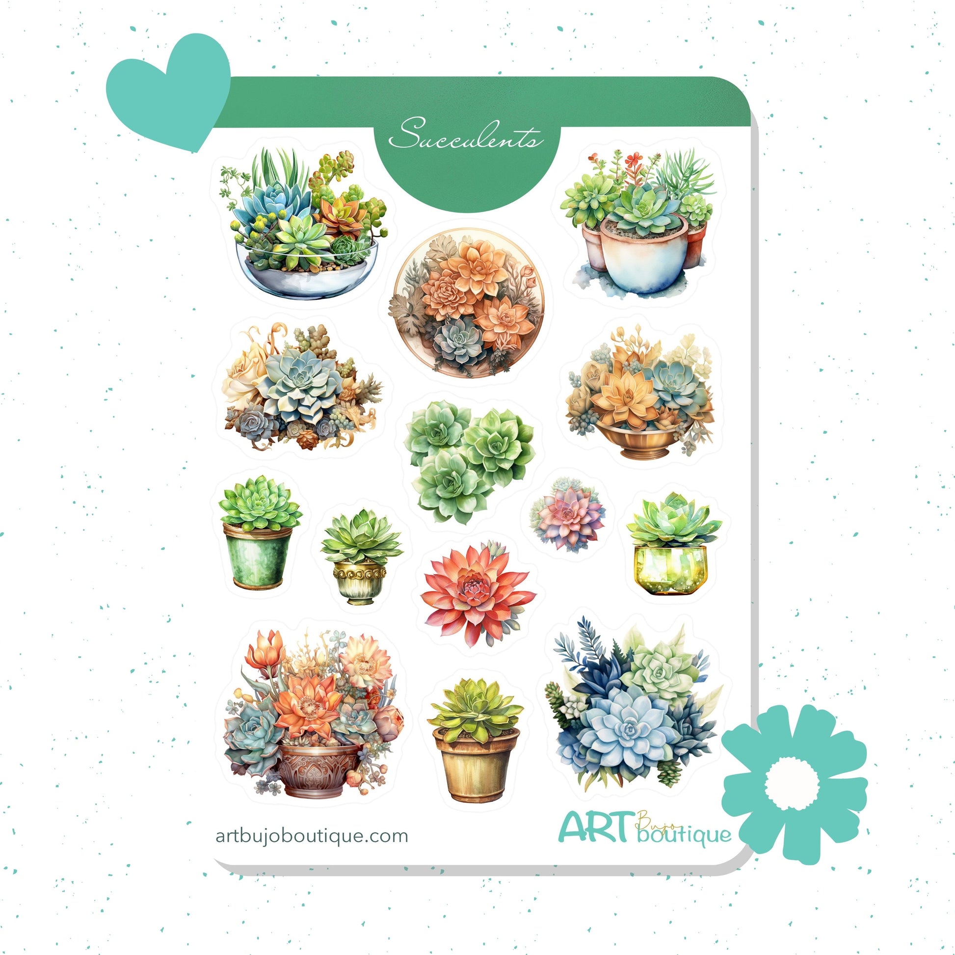 succulent sheets Succulent Plants Sticker Sheet – Art Bujo Boutique