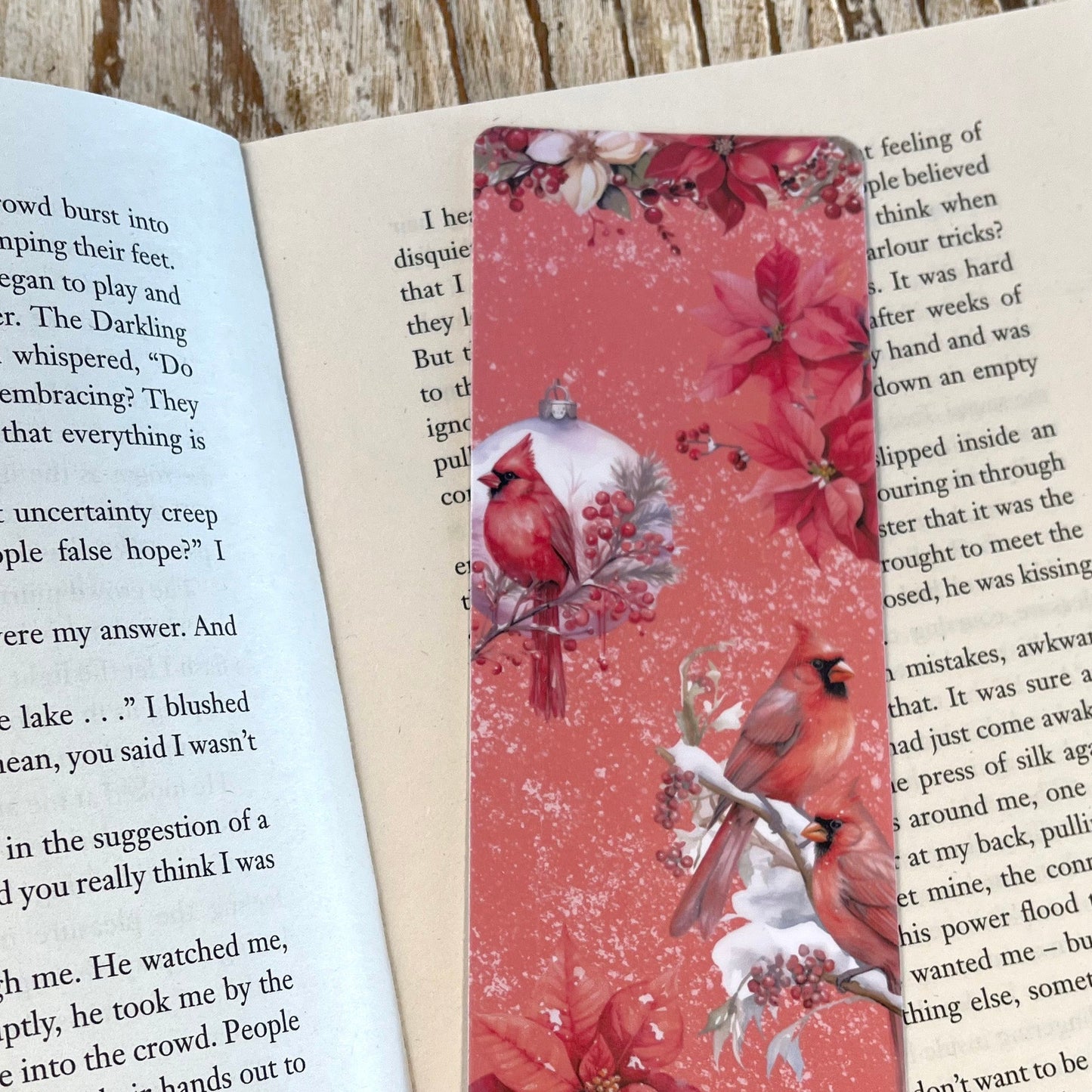 winter birds bookmark, christmas gift