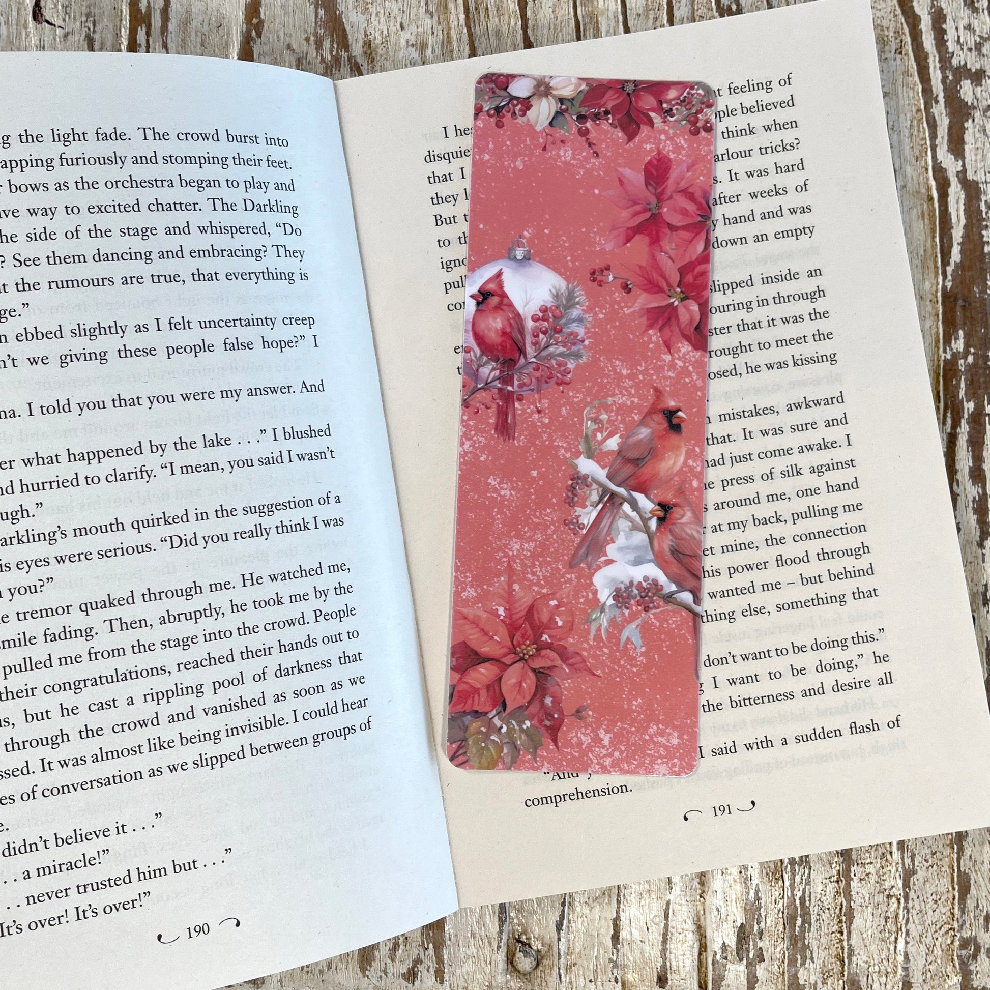 winter birds bookmark, christmas gift